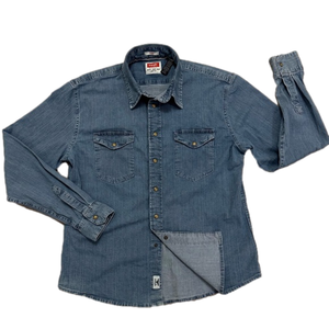 Wrangler Pearl Snap Denim Shirt. Size Large